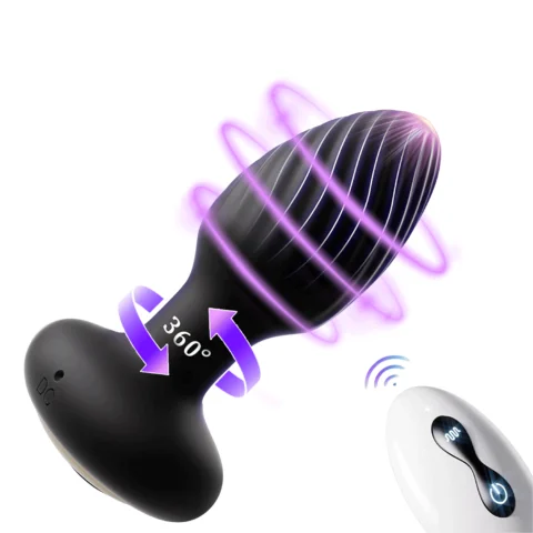 360° Rotating Rechargeable Anal Plug Vibrator Sex Toy - 117