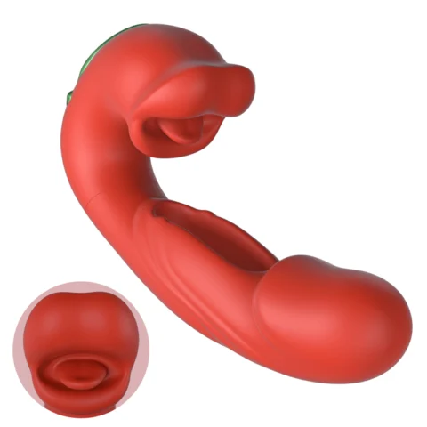 Flapping, Licking & Sucking G-Spot Vibrator Sex Toy - 118