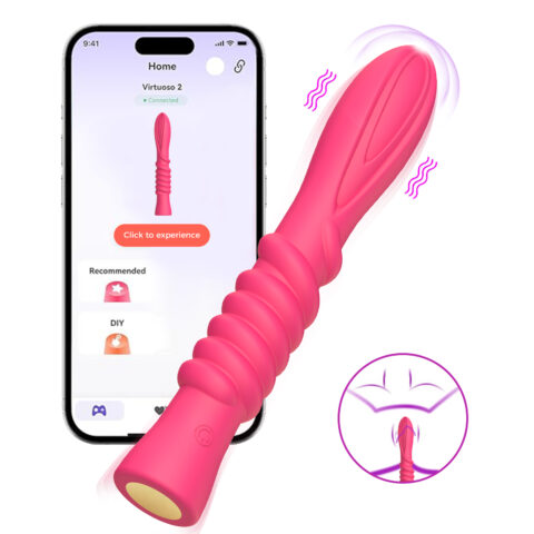 Women's App Controlled Vibrator Sex Toy in Sri Lanka with 9 vibration modes, rechargeable DC charging, 180mm length, 33mm diameter and lightweight 95g design.