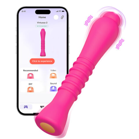 Women's App Controlled Vibrator Sex Toy in Sri Lanka with 9 vibration modes, rechargeable DC charging, 180mm length, 33mm diameter and lightweight 95g design.