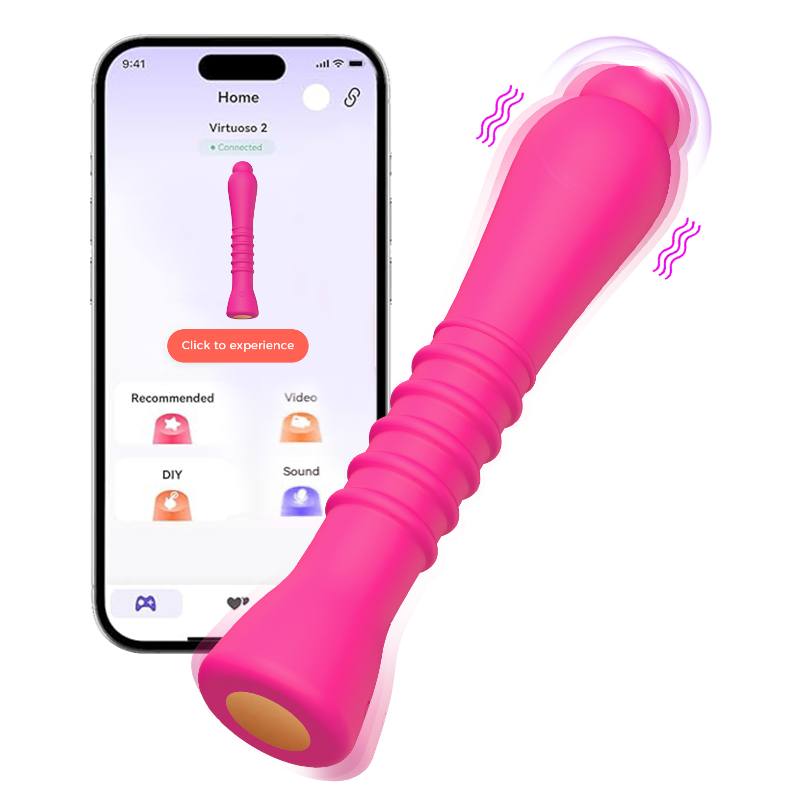 Women's App Controlled Vibrator Sex Toy in Sri Lanka with 9 vibration modes, rechargeable DC charging, 180mm length, 33mm diameter and lightweight 95g design.